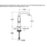 Countertop bidet tap with individual rosettes Itatuba