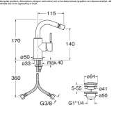 Single-lever bidet faucet with swivel spout Humay