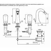 3-hole brass countertop bidet faucet with swivel spout Beznea