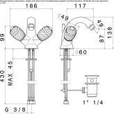 Bateria bidetowa z 1 otworem Inarcs