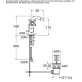 1-hole bidet faucet with individual rosettes Narvik