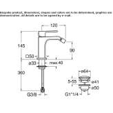 Single lever bidet faucet Lirio