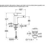 Single lever bidet faucet Ardud