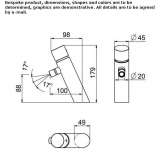 1-otworowa bateria bidetowa nablatowa z pojedynczym uchwytem Winthrop