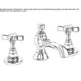 3-hole steel bidet faucet with individual rosettes Socond