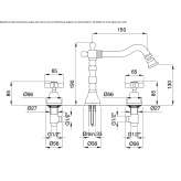 Steel countertop bidet faucet with single rosettes Borsa