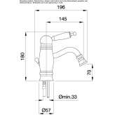 Countertop, single-lever, steel bidet faucet Altania