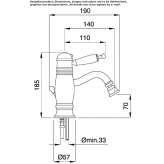 1-hole steel bidet faucet with swivel spout Altania