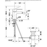 Single lever bidet faucet Jalisco