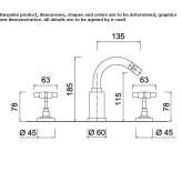 3-hole countertop bidet tap with swivel spout Sosno