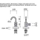 Countertop bidet faucet with single stainless steel handle Ceiba