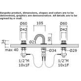 3-hole countertop bidet faucet made of stainless steel Ceiba