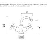 Countertop bidet faucet with 1 hole and swivel spout Lyford