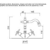 Countertop bidet faucet with 1 hole and swivel spout Oronsko