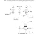 3-otworowa bateria bidetowa nablatowa Cervere