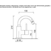 Countertop single-lever bidet faucet with swivel spout Passons