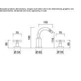 3-hole countertop bidet tap with swivel spout Lyford