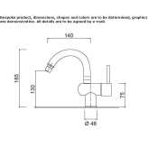 Countertop single-lever bidet faucet with swivel spout Passons