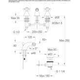 3-hole countertop bidet faucet Fratte