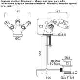 Countertop bidet faucet with 1 hole and swivel spout Aktepe