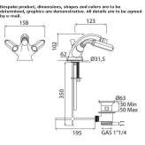 Countertop bidet faucet with 1 hole and swivel spout Rjukan