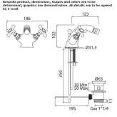 Countertop bidet faucet with 1 hole and automatic stopper Send