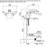 Countertop bidet tap with swivel spout Zevio