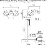 Countertop bidet faucet with 1 hole and swivel spout Monahans