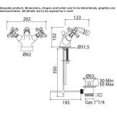 1-hole bidet faucet with individual rosettes Lenham