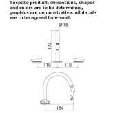 3-hole stainless steel countertop bidet faucet with swivel spout Cogenhoe