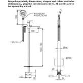 Floor-standing bathtub faucet in chrome-plated brass with a hand shower Itanhaem