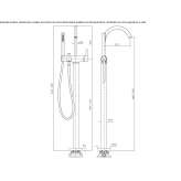 Free-standing single-lever bathtub faucet with diverter Hejnice