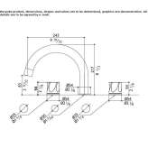 3-hole stainless steel bathtub faucet Sestino