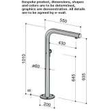 External column for a bathtub made of 316 stainless steel Bromham