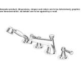 4-hole bathtub faucet for countertop installation with a shower hand Solarino