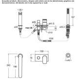 Single-lever bathtub faucet with a hand shower Mystic