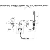 4-hole bathtub faucet with hand shower Jardin