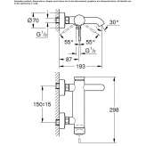 Wall-mounted bathtub faucet with a switch Eidsvag