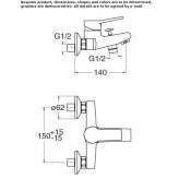 Single-lever wall-mounted bathtub faucet Elmas