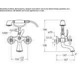 Wall-mounted bathtub faucet with a shower hand Sebnitz