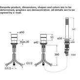 Deck mounted bathtub faucet with hand shower Pliska