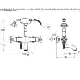 Wall-mounted bathtub faucet with a shower hand Bear