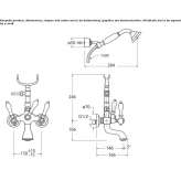 Wall-mounted bathtub faucet with a shower hand Marmion