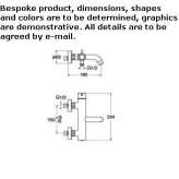 Two-hole, single-lever, wall-mounted bathtub faucet Marki