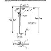 Free-standing bathtub faucet with a switch Eidsvag