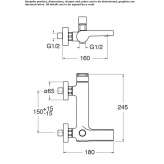 Single-lever wall-mounted bathtub faucet Ferez