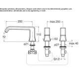 Deck mounted, 3-hole bathtub faucet Valseca