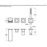 Wall-mounted bathtub set with hand shower Valseca