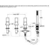 4-hole bathtub faucet with hand shower Valseca