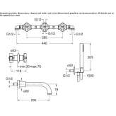 Wall-mounted bathtub set with hand shower Horodnia